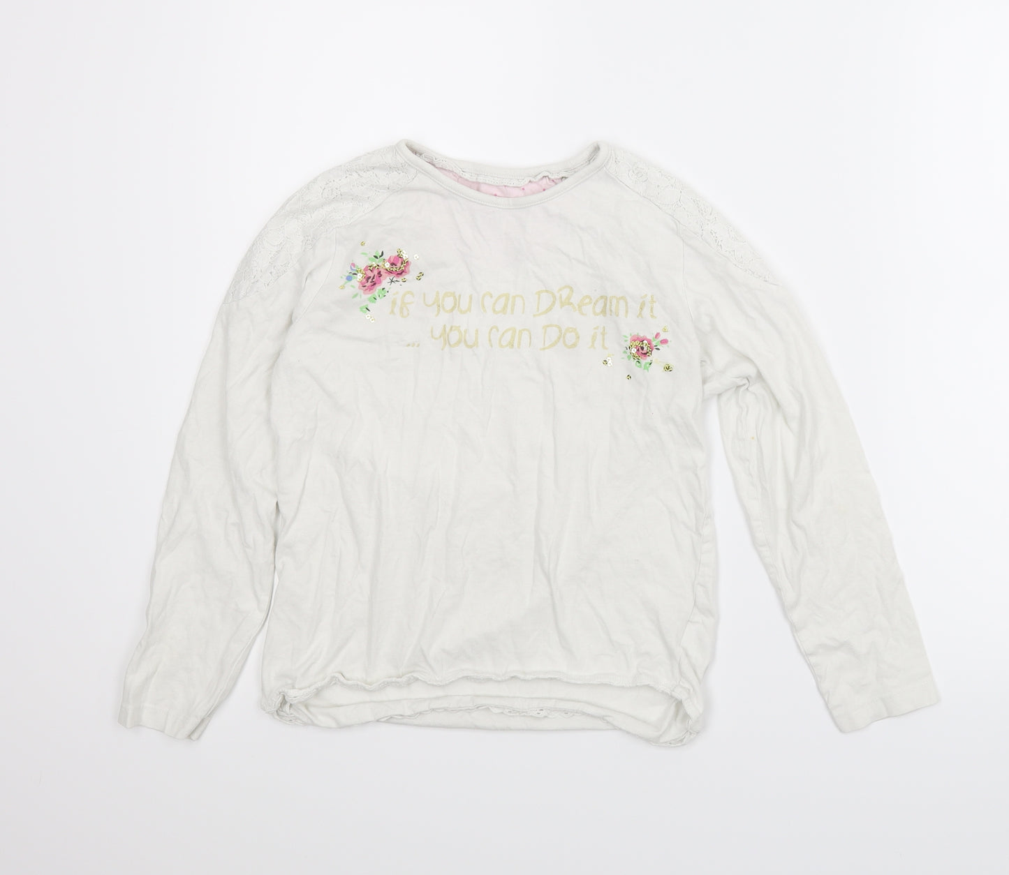 YD Girls White   Basic T-Shirt Size 11-12 Years