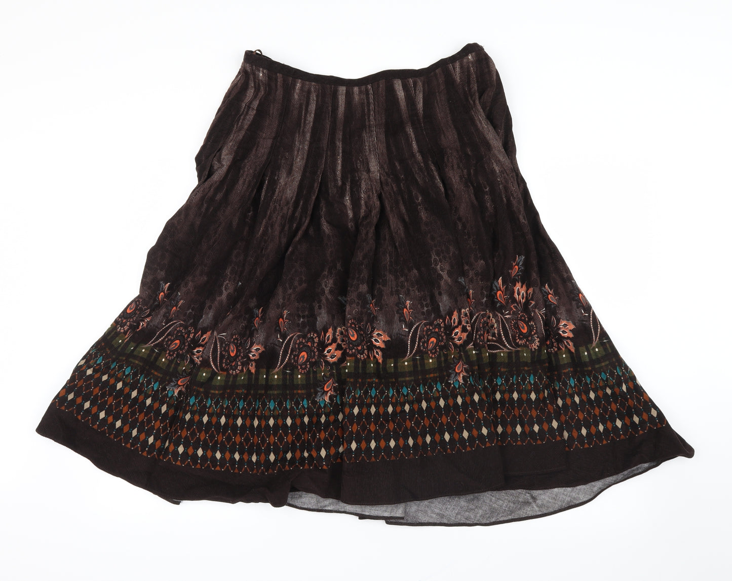Florence + Fred Womens Brown Geometric  A-Line Skirt Size 14