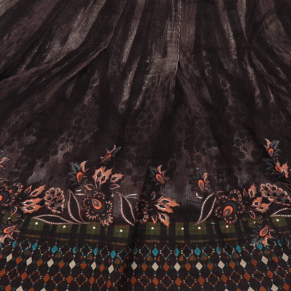 Florence + Fred Womens Brown Geometric  A-Line Skirt Size 14