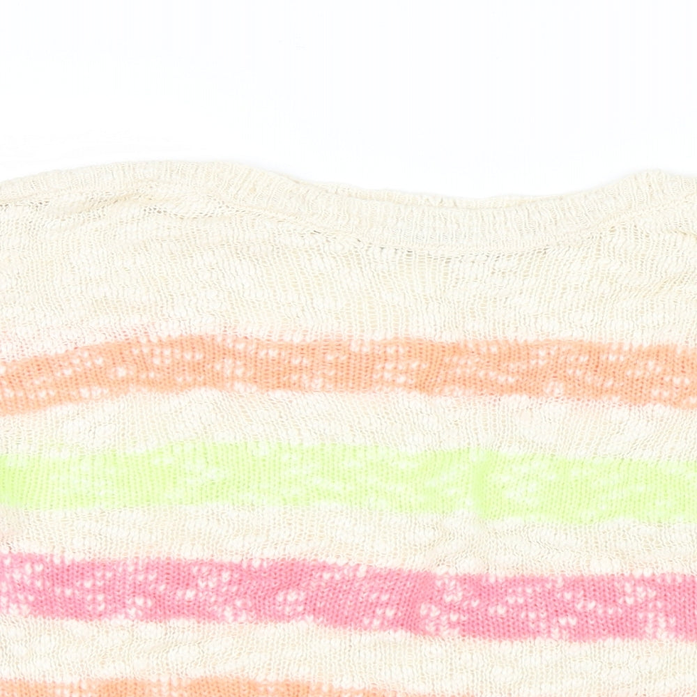 George Womens Pink Striped Knit Pullover Jumper Size 12
