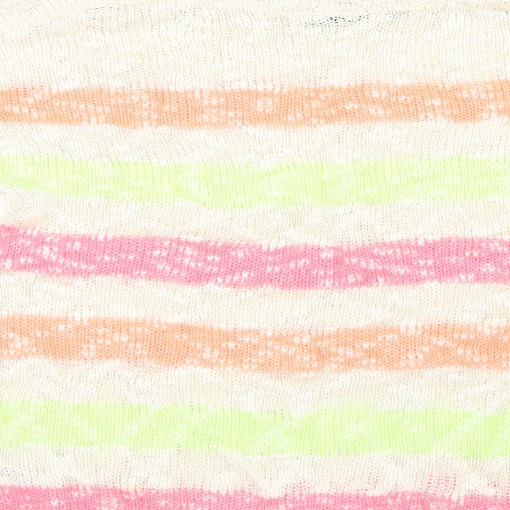 George Womens Pink Striped Knit Pullover Jumper Size 12