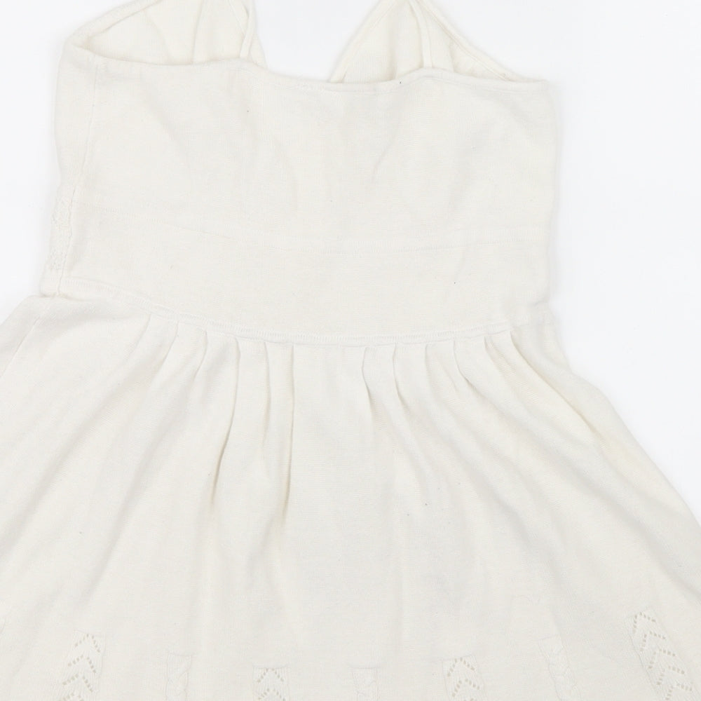 New Look Womens White  Knit Camisole Tank Size 12