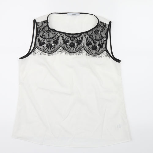 George Womens White   Basic Blouse Size 10  - Lace detail