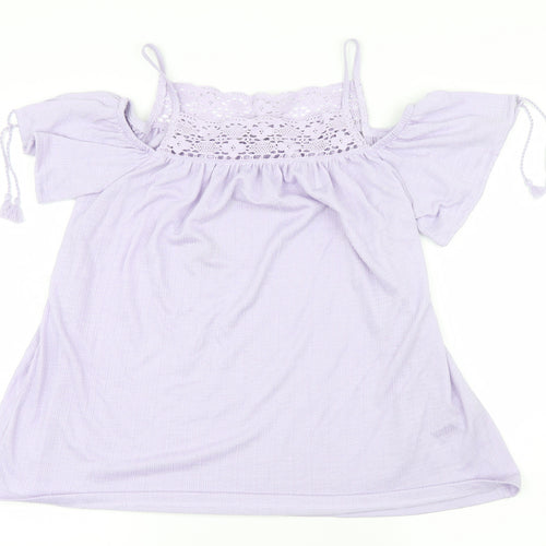 George Womens Purple   Basic Blouse Size 8