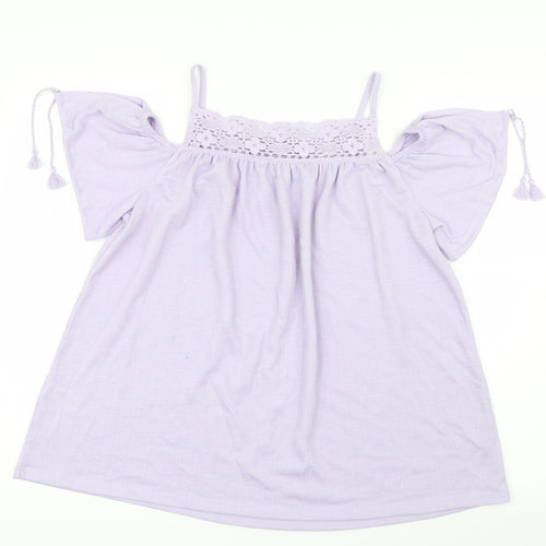 George Womens Purple   Basic Blouse Size 8