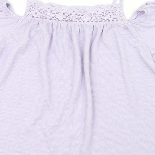 George Womens Purple   Basic Blouse Size 8