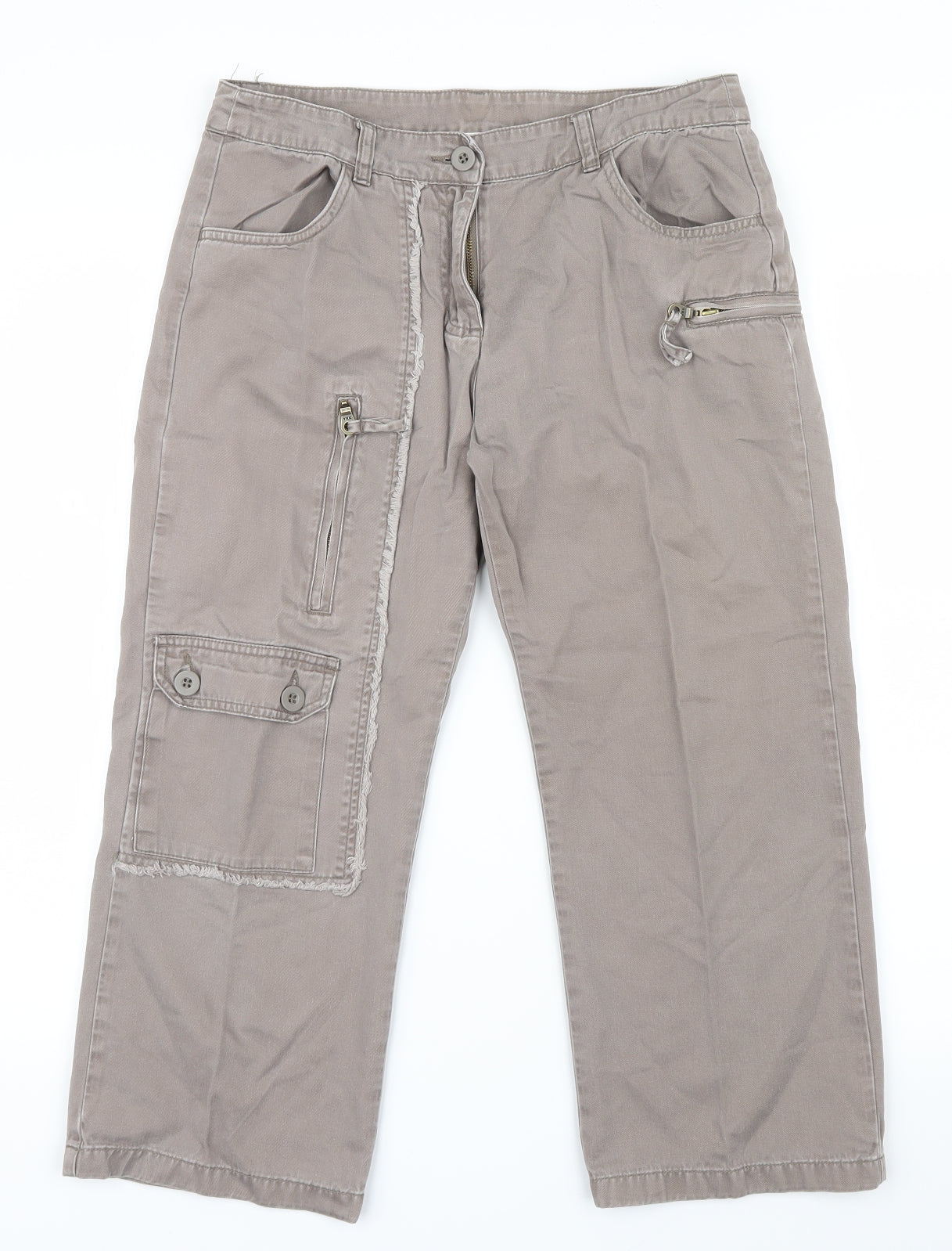George Womens Brown   Cropped Trousers Size 12 L21.5 in