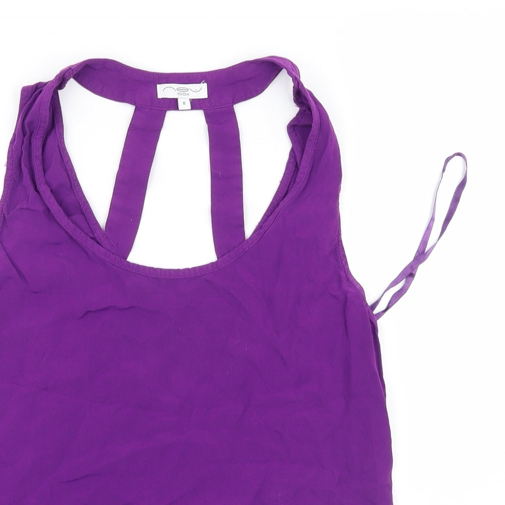 New Look Womens Purple   Basic Tank Size 8