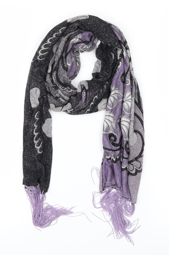 Preworn Womens Black Geometric   Scarf