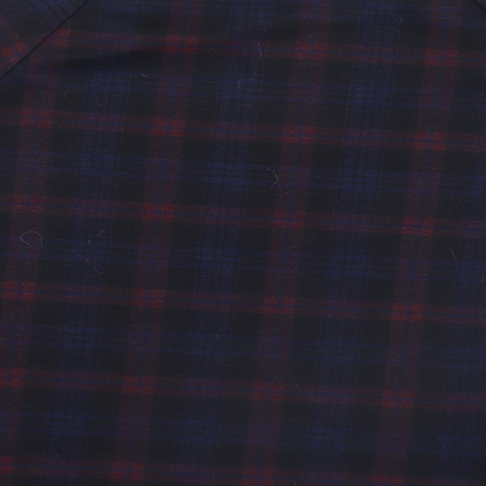 New Look Womens Blue Check  Basic T-Shirt Size 10