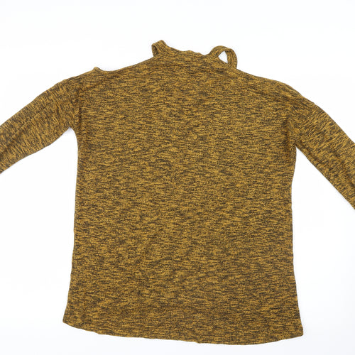 New Look Womens Yellow  Knit Pullover Jumper Size S  - Open Shoulders