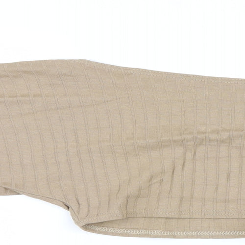 PRETTYLITTLETHING Womens Beige   Cropped T-Shirt Size 10