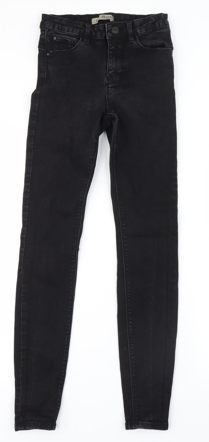 Denim Co. Womens Black Denim Straight Jeans Size 8 L28 in