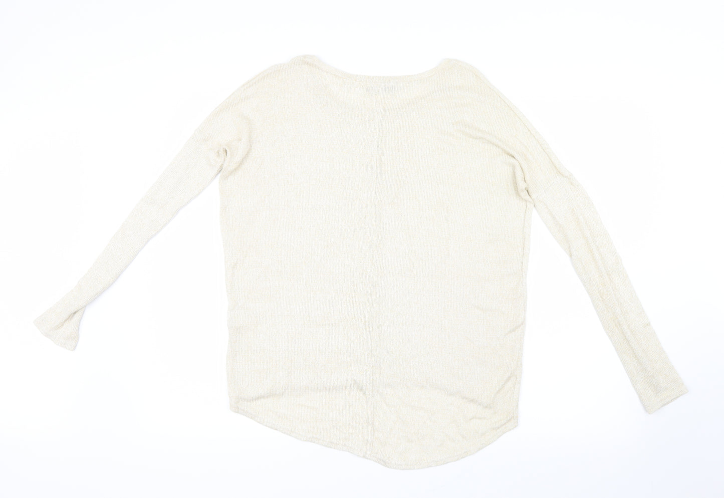 Bebe Paris Womens Gold  Knit Pullover Jumper Size M