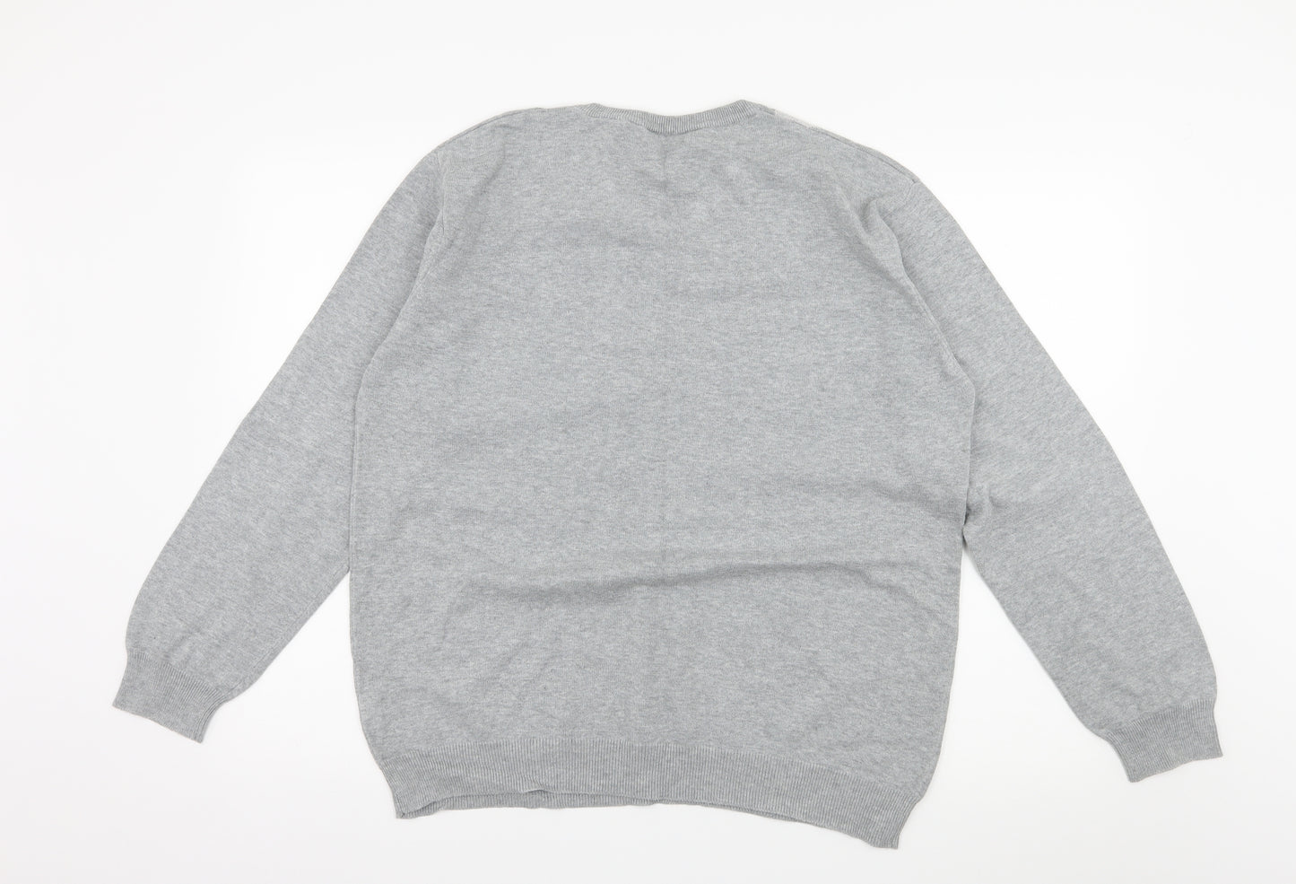 Cedar Wood State Mens Grey Argyle/Diamond Knit Pullover Jumper Size L