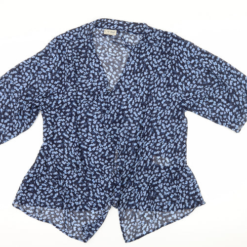 NEXT Girls Blue Floral  Basic Blouse Size 13 Years