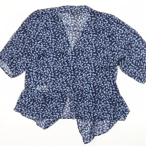 NEXT Girls Blue Floral  Basic Blouse Size 13 Years
