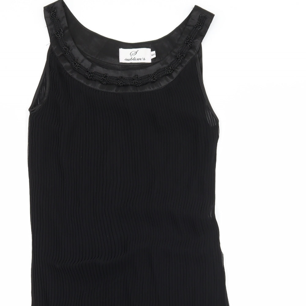 Sublims Womens Black   A-Line  Size M  - Pleated