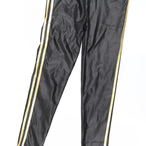 Preworn Womens Black Striped  Capri Leggings Size 30 in L28 in