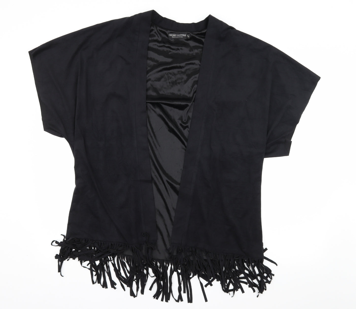 Cherry Couture Womens Black  Velour Kimono Blouse Size S