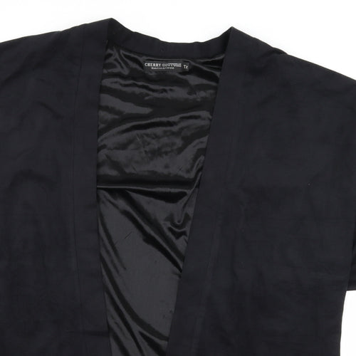 Cherry Couture Womens Black  Velour Kimono Blouse Size S