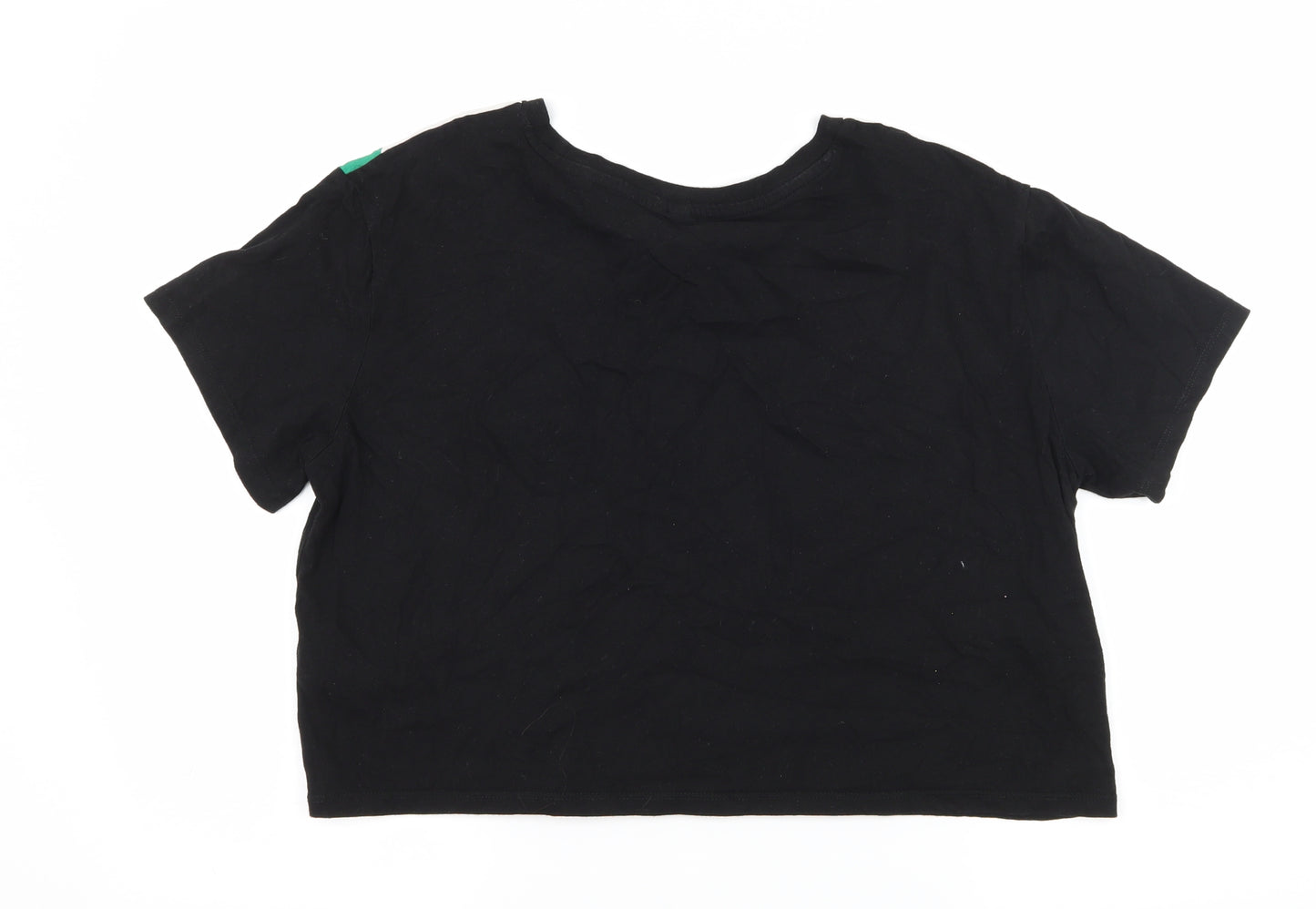 H&M Womens Black Striped Jersey Basic T-Shirt Size M