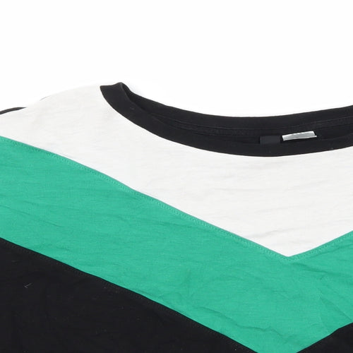 H&M Womens Black Striped Jersey Basic T-Shirt Size M