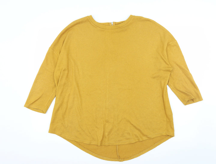 Primark Womens Yellow  Knit Pullover Jumper Size 12