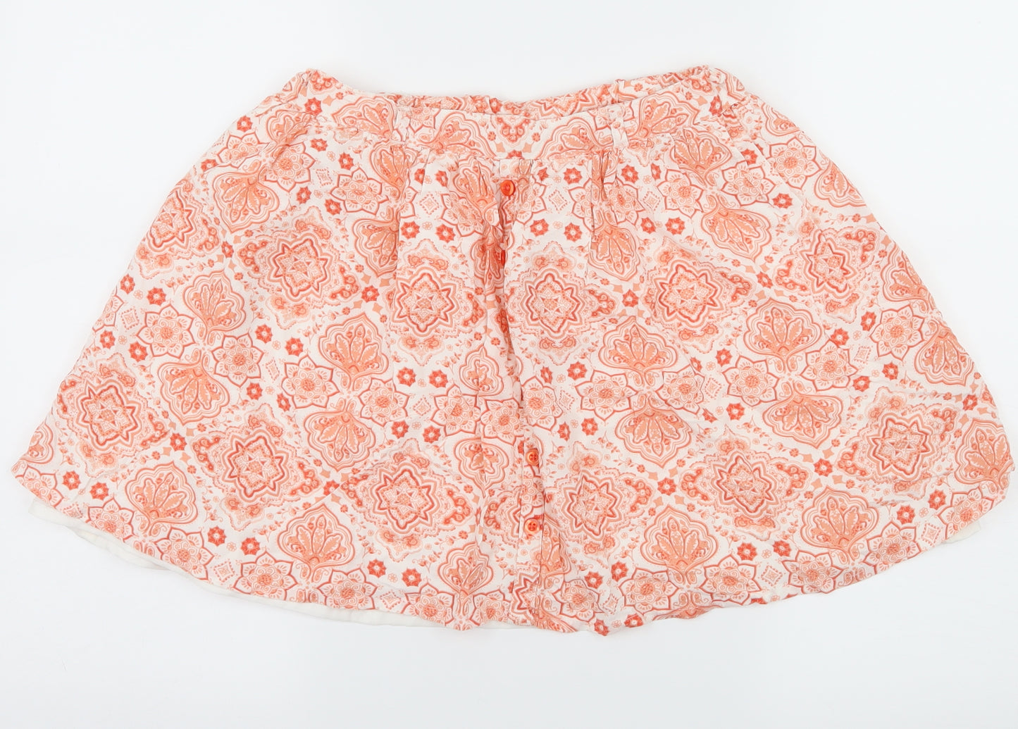 F&F Girls White Geometric  Flare Skirt Size 11-12 Years