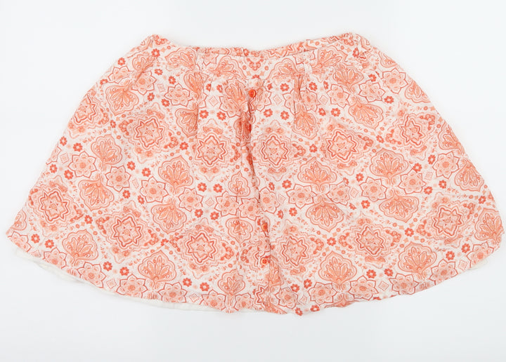 F&F Girls White Geometric  Flare Skirt Size 11-12 Years