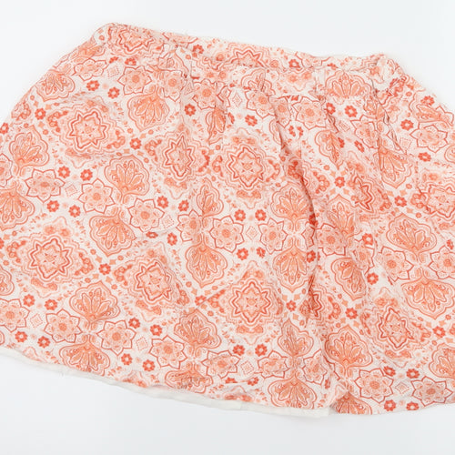 F&F Girls White Geometric  Flare Skirt Size 11-12 Years