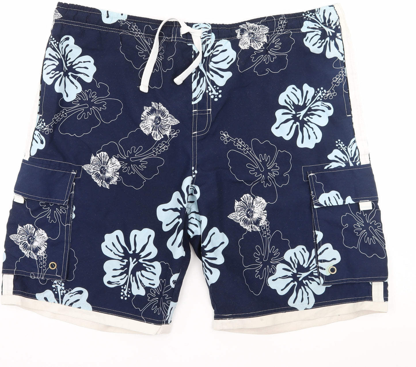 TU Mens Blue Floral  Sweat Shorts Size L