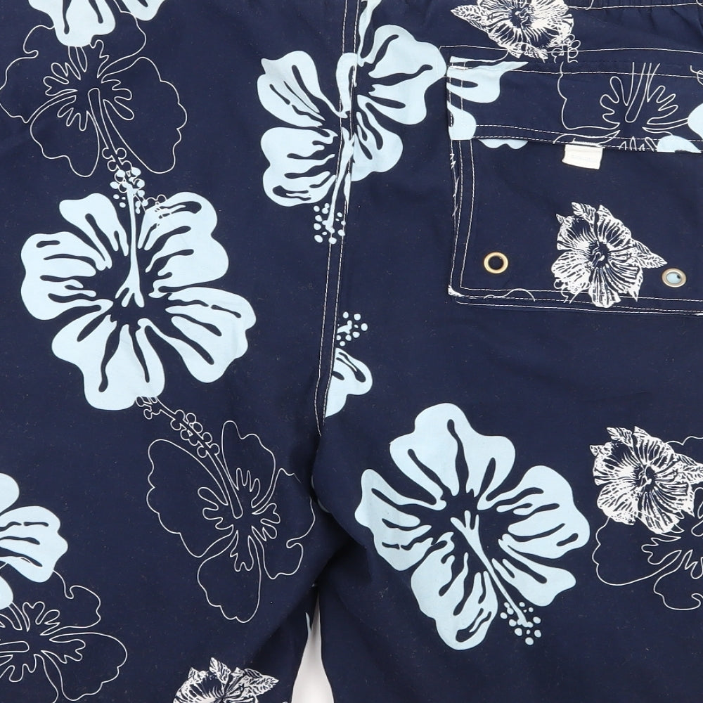 TU Mens Blue Floral  Sweat Shorts Size L