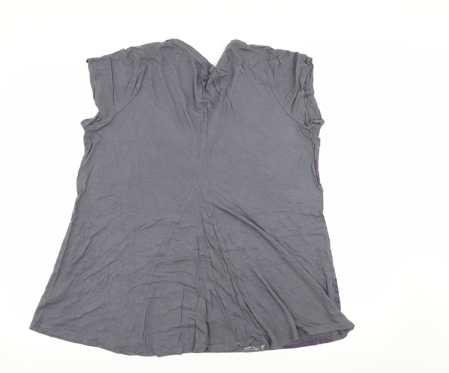 Marks and Spencer Womens Grey Geometric Jersey Basic T-Shirt Size 20