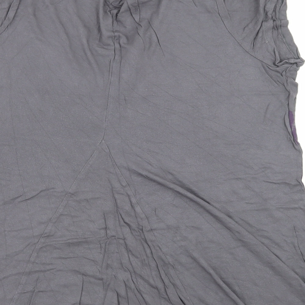 Marks and Spencer Womens Grey Geometric Jersey Basic T-Shirt Size 20