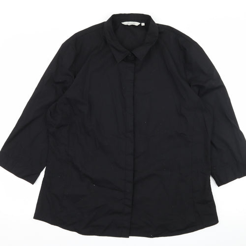 Peacocks Womens Black   Basic Button-Up Size 18