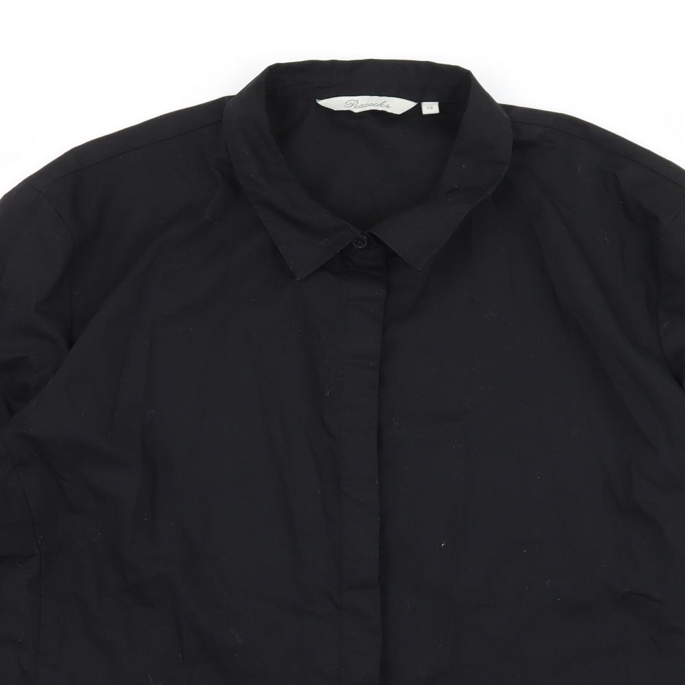 Peacocks Womens Black   Basic Button-Up Size 18