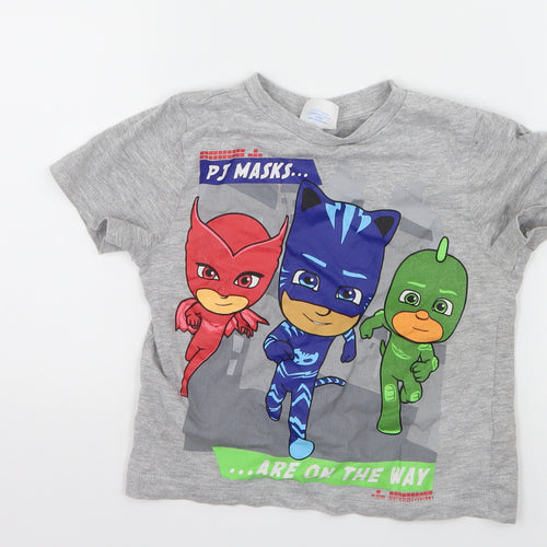 George Boys Grey Solid Jersey Cami Pyjama Top Size 18-24 Months  - PJ Masks