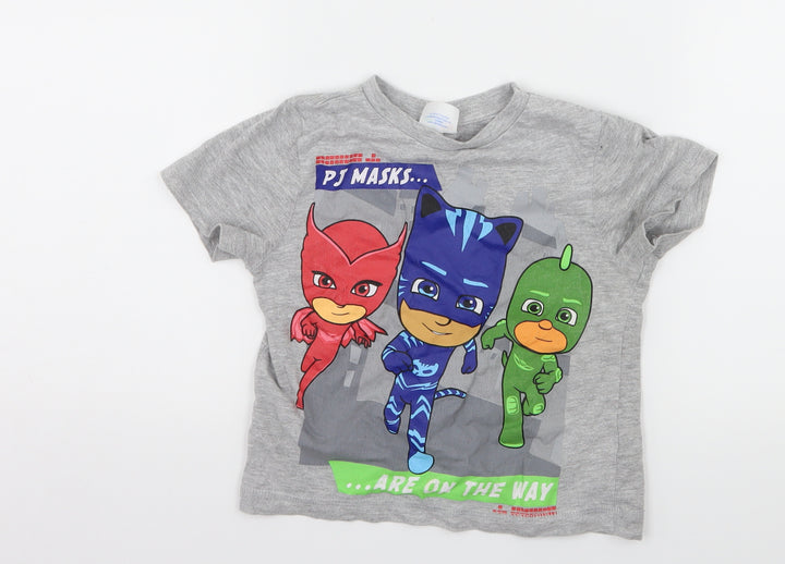 George Boys Grey Solid Jersey Cami Pyjama Top Size 18-24 Months - PJ Masks