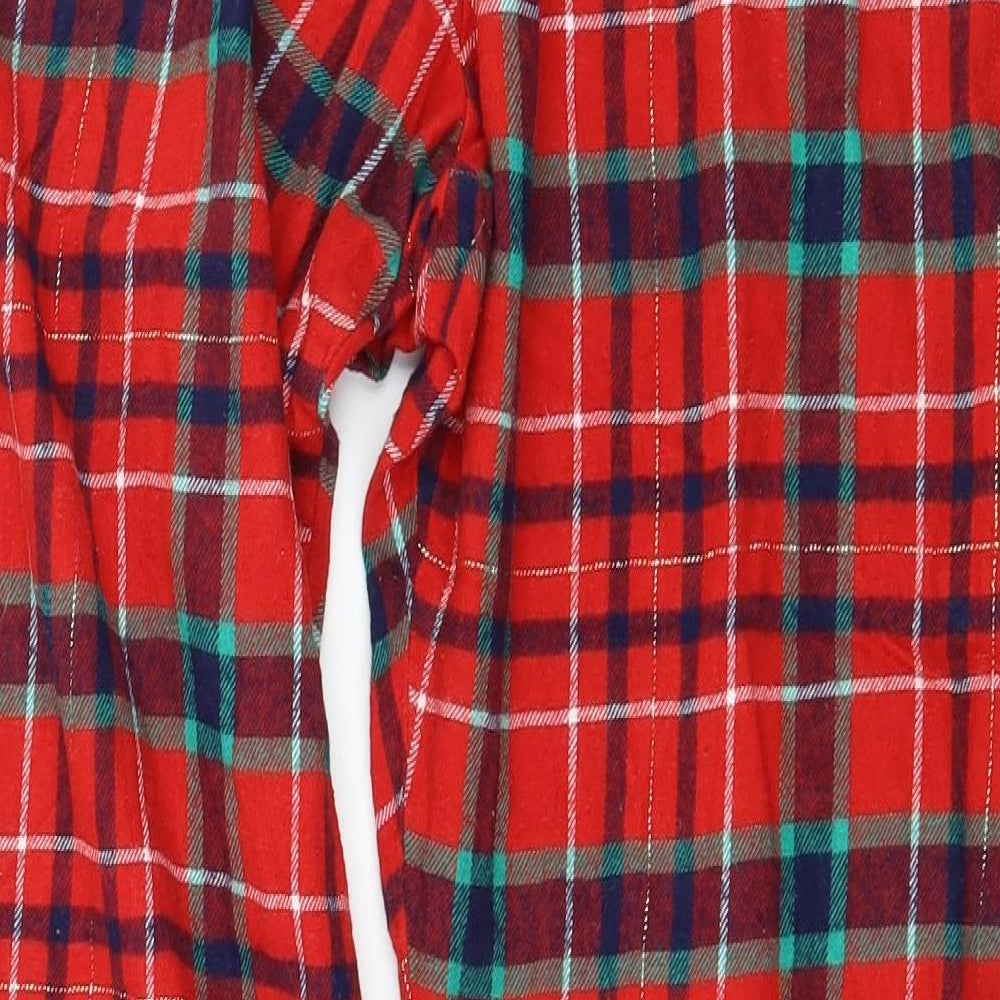 F&F Womens Red Plaid  Top Pyjama Set Size 16