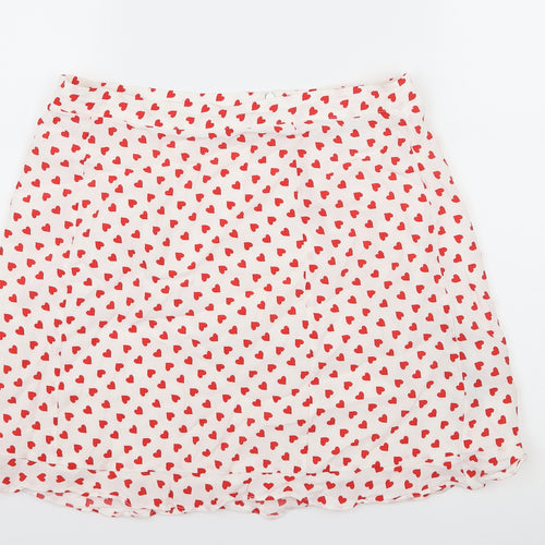 Zara Womens White Polka Dot  Mini Skirt Size M