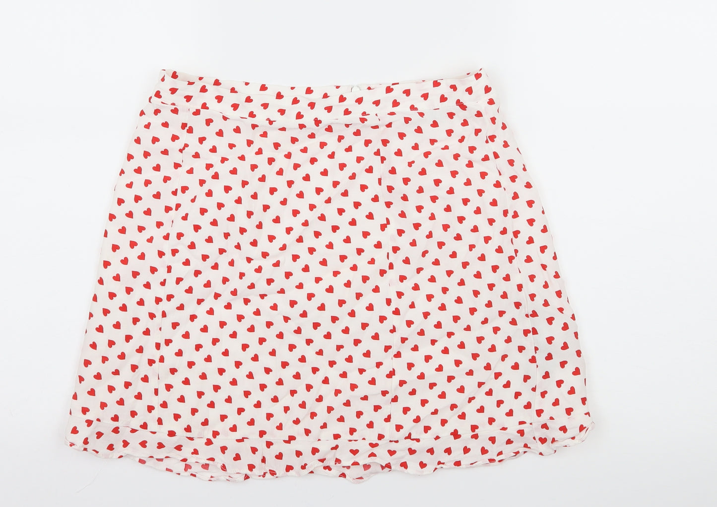 Zara Womens White Polka Dot  Mini Skirt Size M