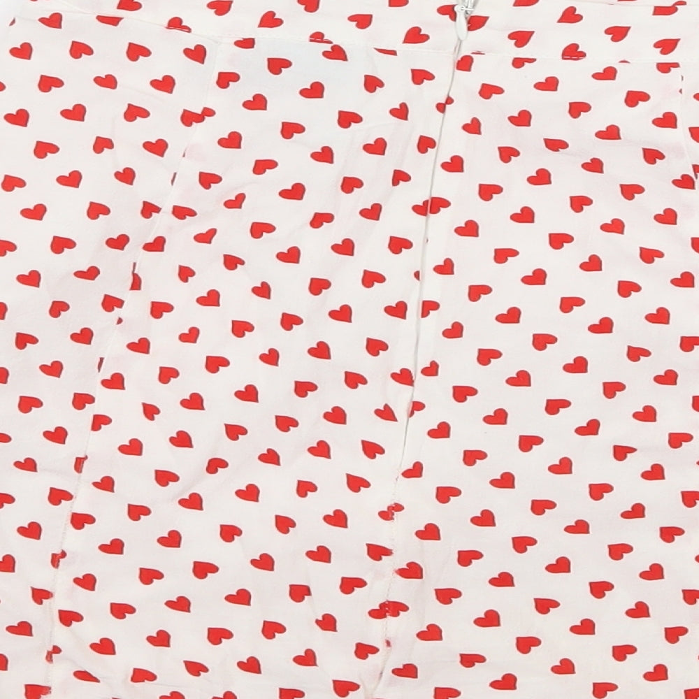 Zara Womens White Polka Dot  Mini Skirt Size M