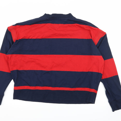 Tommy Jeans Mens Blue Striped Jersey Pullover Sweatshirt Size S  - Hilfiger