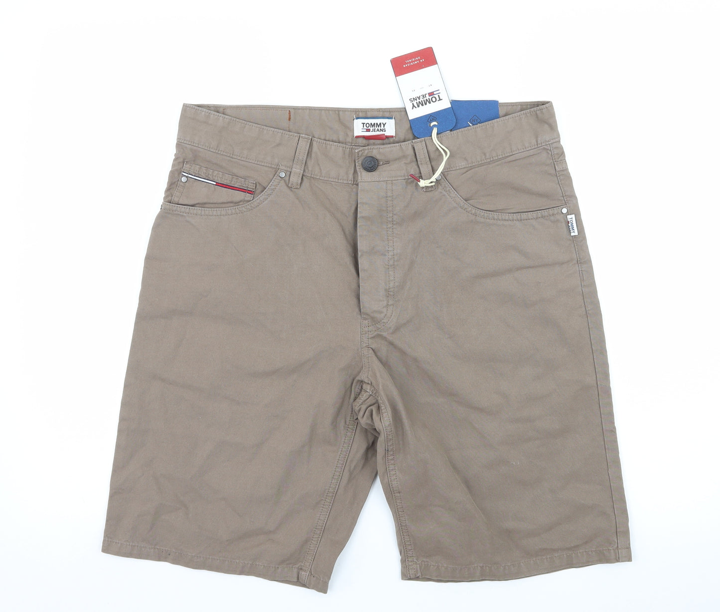 Tommy Hilfiger Mens Brown  Denim Bermuda Shorts Size 32 in