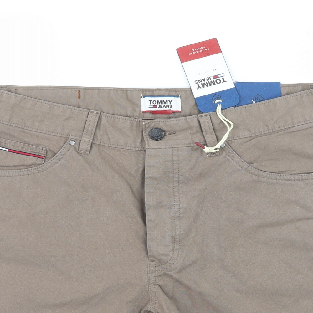 Tommy Hilfiger Mens Brown  Denim Bermuda Shorts Size 32 in