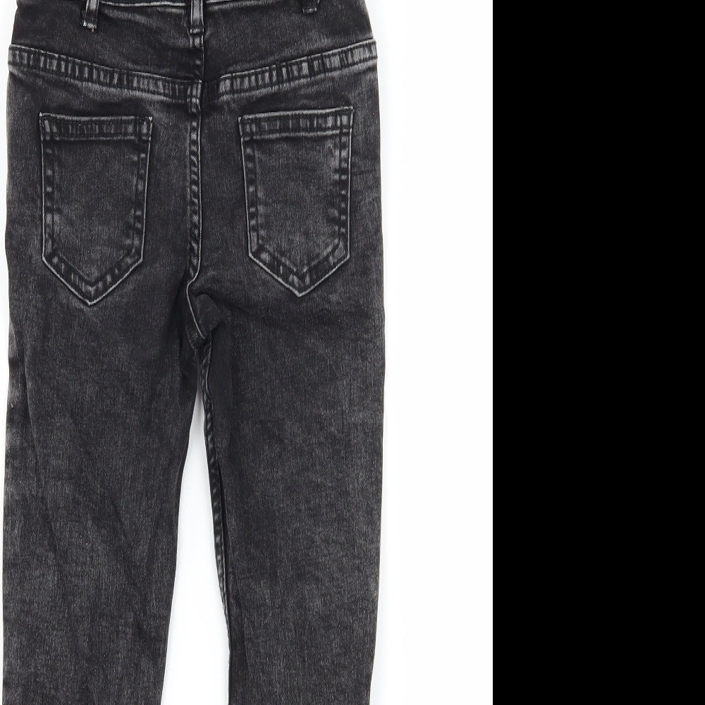 Denim & Co. Girls Grey  Denim Dungaree One-Piece Size 5-6 Years
