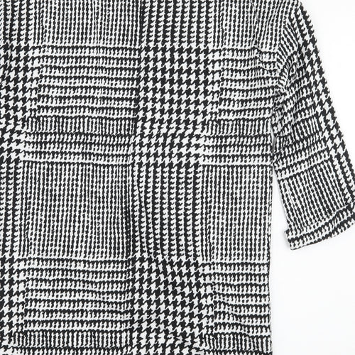 F&F Womens Black Houndstooth Jersey Pullover Sweatshirt Size 6