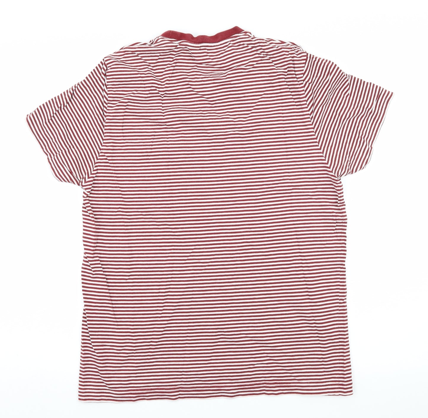 Penguin Mens Red Striped Jersey  T-Shirt Size M