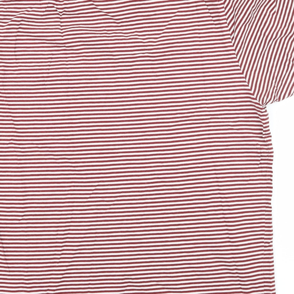 Penguin Mens Red Striped Jersey  T-Shirt Size M